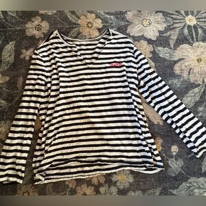 🦄10/$10 Madewell Black and Cream Striped Top